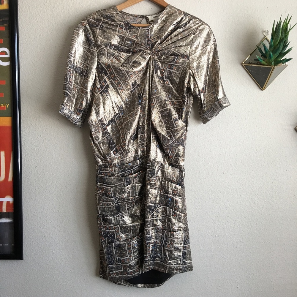 Isabel Marant Pour H&M Gold Gathered Dress